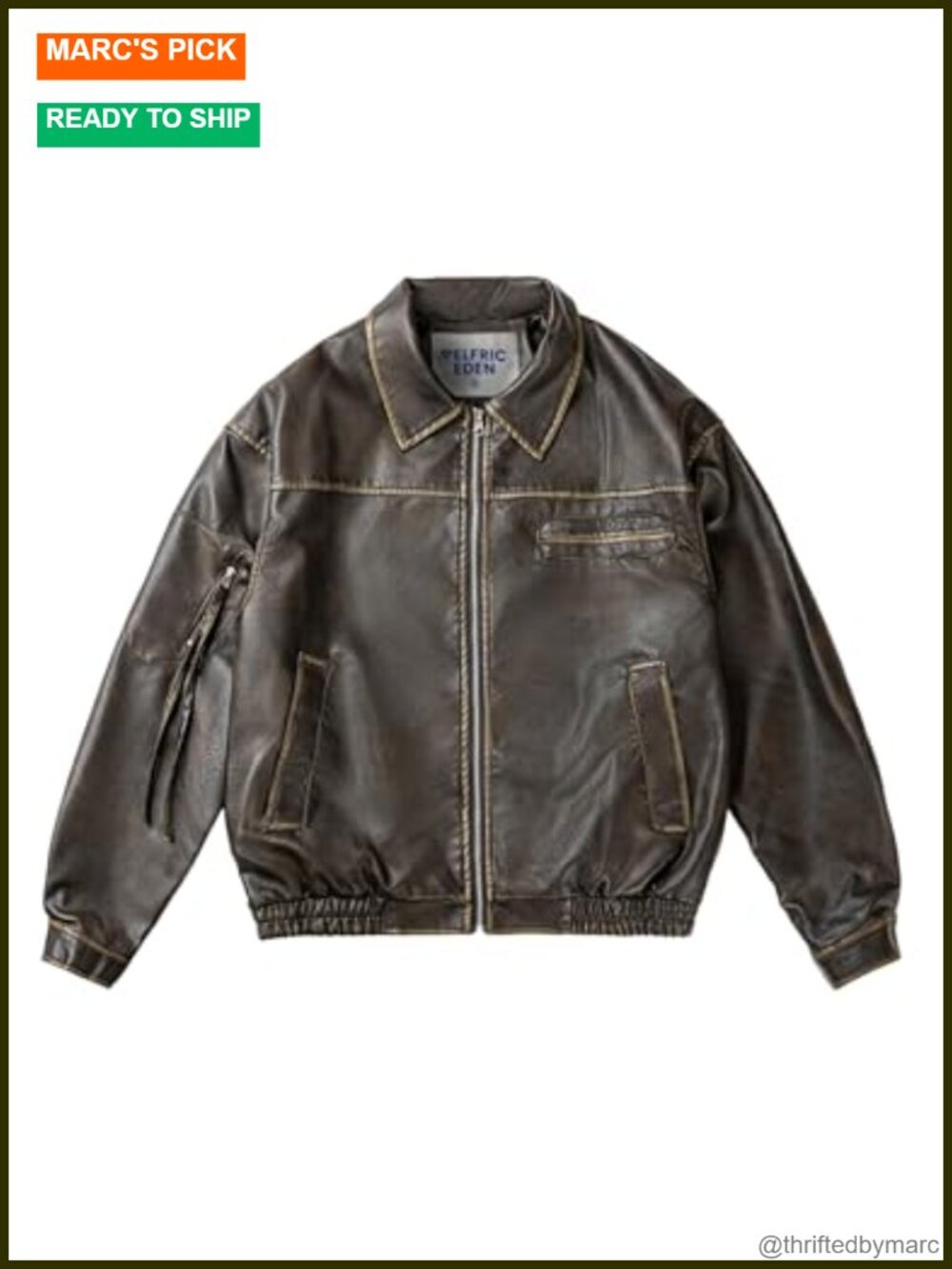 Faux Leather Cropped Utility Jacket Long Sleeve Zip Retro Streetwear Women